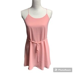 Naked Zebra pink size small sundress halter style fully lined not adjustable